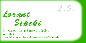 lorant sipeki business card